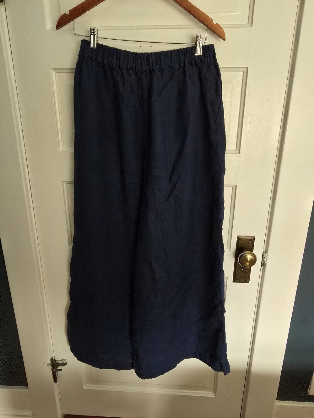 Notperfectlinen York Linen Wide-Leg Pants Admiral Blue Medium - Picture 2 of 8